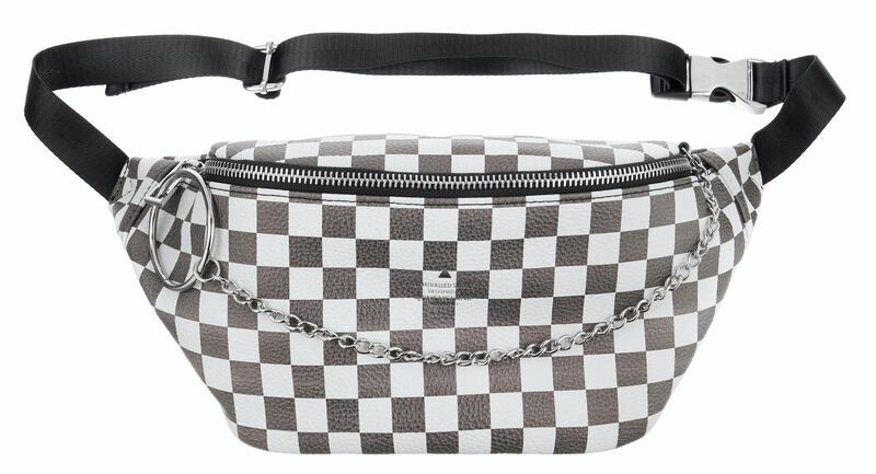 <p>Faux leather checkerboard bag, Dh68, Asos</p>
