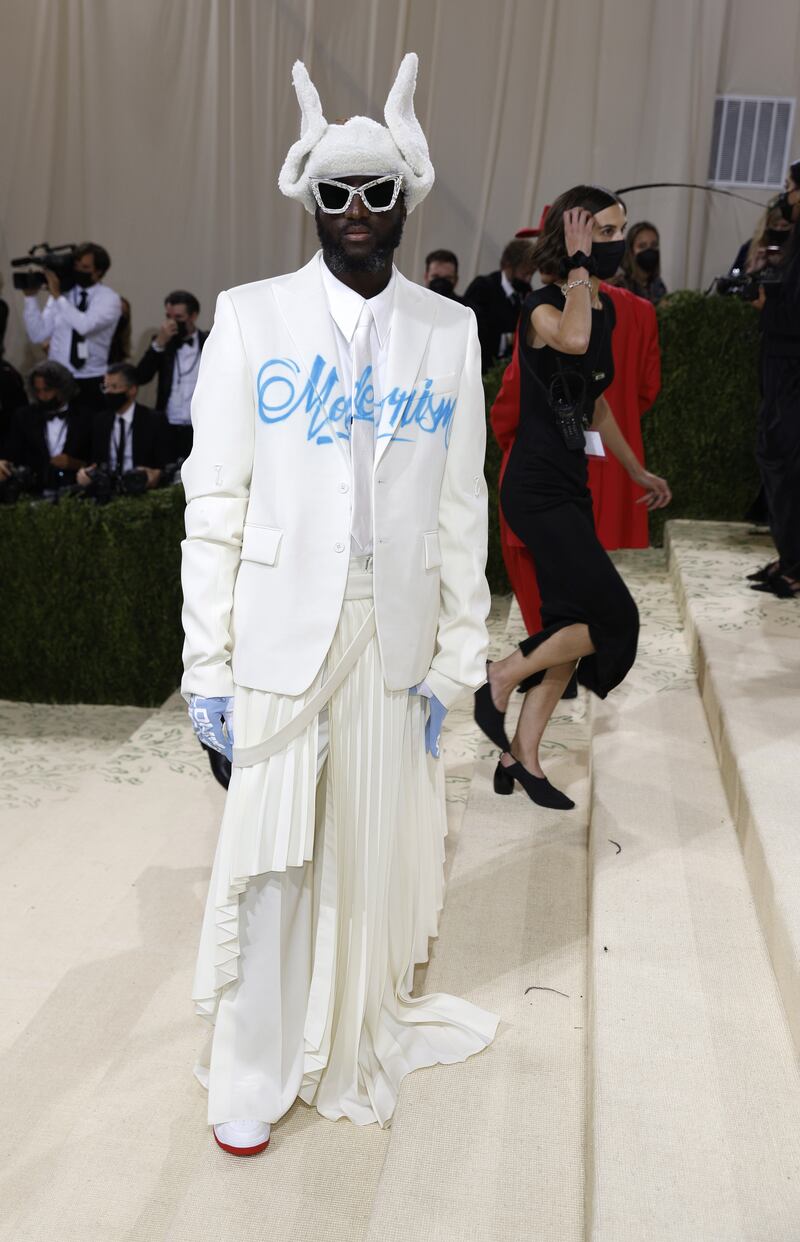 Virgil Abloh on the red carpet for the 2021 Met Gala, September 13, 2021. EPA