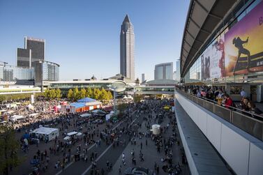 Frankfurt Book Fair, pictured in 2018, is going largely digital for 2020. Getty Images