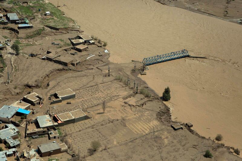 The flooded city of Poldokhtar in the Lorestan province.  AFP