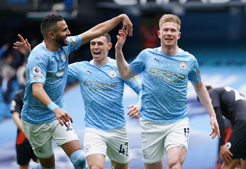 Manchester City's Kevin De Bruyne celebrates. Reuters