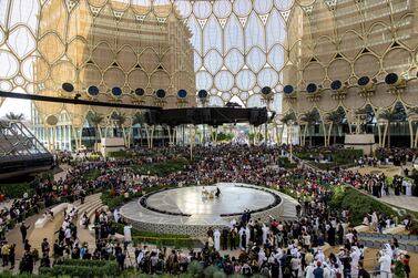 Cristiano Ronaldo, Manchester United forward footballer, attends Expo 2020 Dubai at Al Wasl Plaza, in Dubai, United Arab Emirates, January 28, 2022.  Christopher Pike/Expo 2020 Dubai/Handout via REUTERS THIS IMAGE HAS BEEN SUPPLIED BY A THIRD PARTY.  NO RESALES.  NO ARCHIVES