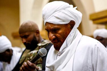 Sudan’s opposition leader Sadiq Al Mahdi has been in politics since the 1960s. AFP