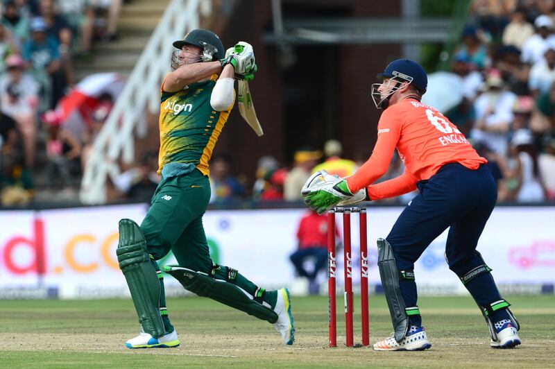 AB de Villiers of the South Africa, left and in action against England in a T20 International match earlier this year, is among the proponents of a two-division Test cricket proposal. Lee Warren/Getty Images