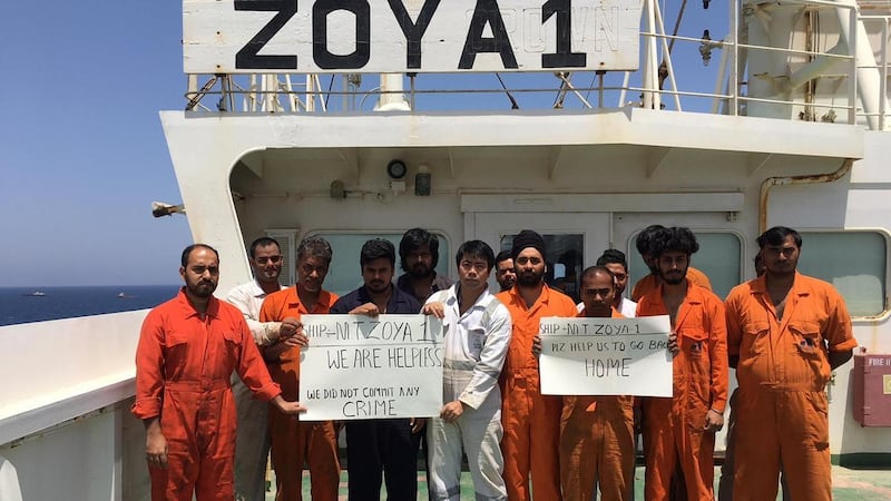 Crew on board Zoya 1 have been allowed to leave the stranded vessel after a financial dispute over unpaid salaries was resolved. 