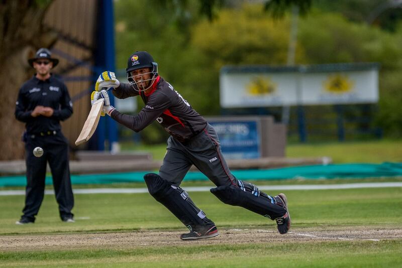 The UAE lost to Canada despite a gutsy batting effort from captain Rohan Mustafa who retired hurt, before returning to the crease, following a finger injury. Courtesy Johan Jooste.