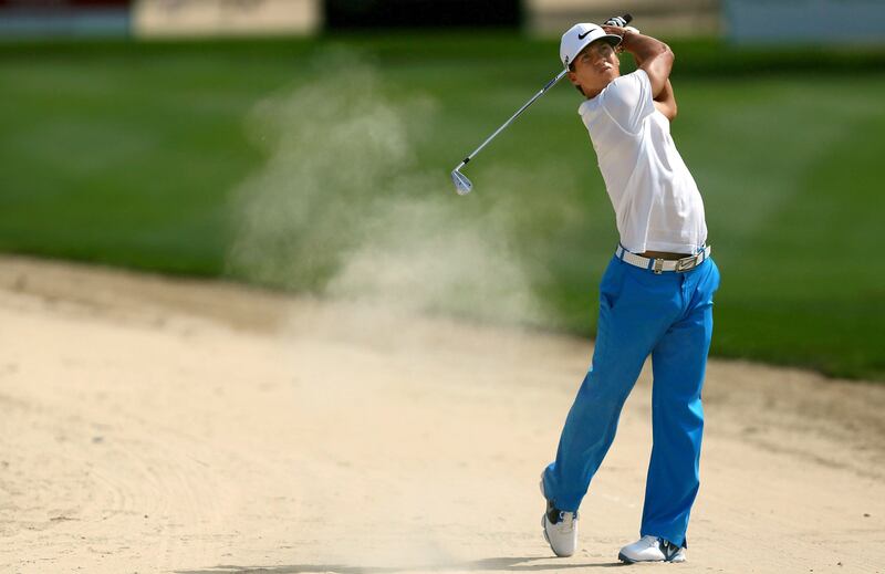 Denmark's Thorbjorn Olesen plays a shot during the second round of the Dubai Desert Classic golf tournament in the Gulf emirate of Dubai on February 1, 2013. AFP PHOTO/MARWAN NAAMANI

 *** Local Caption ***  390756-01-08.jpg sp02fe-SUBThorbjorn.jpg