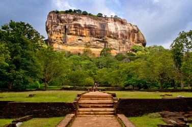 Sigiria, an ancient rock fortress in central Sri Lanka. 
