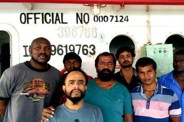 The Federal Transport Authority hopes to relieve a crew of 10 seafarers on board the MV Azraqmoiah tanker that has been unable to leave its anchorage off the UAE coast since April 2017. Courtesy Captain Ayyaappa of MVA