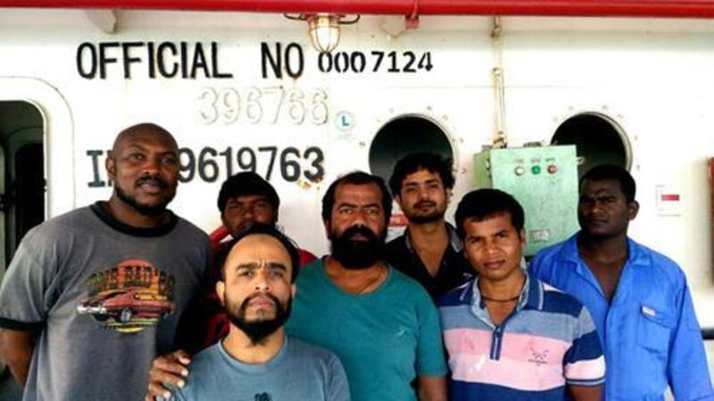 The Federal Transport Authority hopes to relieve a crew of 10 seafarers on board the MV Azraqmoiah tanker that has been unable to leave its anchorage off the UAE coast since April 2017. Courtesy Captain Ayyaappa of MVA