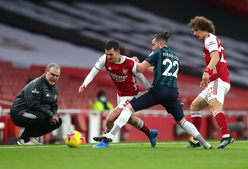 Jack Harrison - 6: Lovely cross from left to find Bamford 11 minutes in and had Leeds' first shot on target that Leno saved comfortably midway through first half. Sacrificed at half-time as Arsenal had begun to run riot. PA