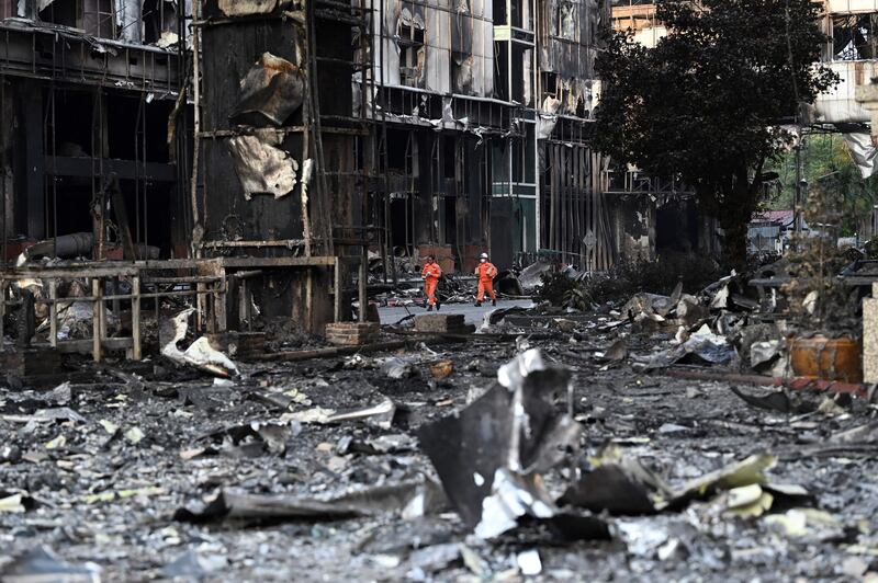 At least 26 people were killed and many others were injured in the fire. AFP