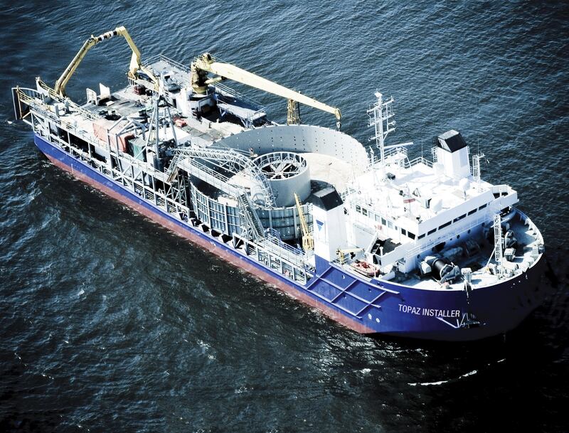 Topaz Installer, a DP2 cable-laying vessel. Courtesy Topaz