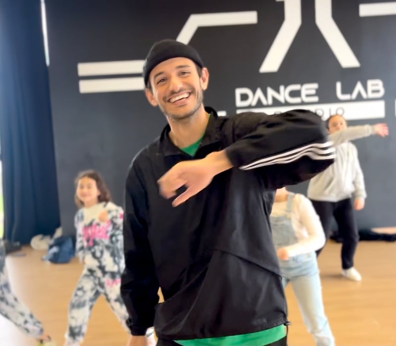 Jed Kitar with his students at his dance studio Dance Lab in Soukra. Photo: Dance Lab Studio