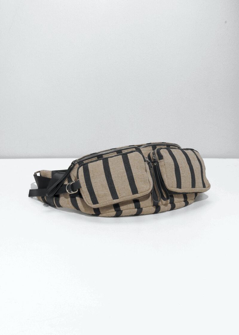 <p>Striped&nbsp;double-pocket bag, Dh379, &amp; Other Stories</p>
