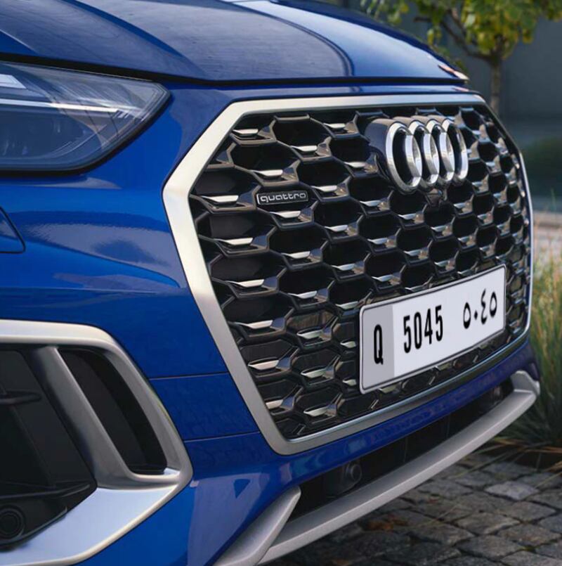 The hard-to-miss front grille on the Q5 with discreet 'quattro' badging.