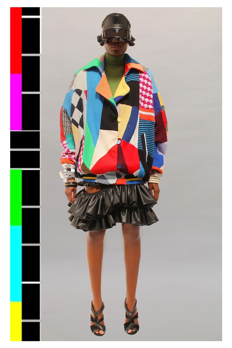 A jacket from recycled fabric at Preen by Thornton Bregazzi. Photo: Preen by Thornton Bregazzi