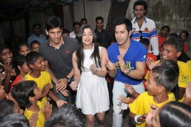 Siddharth Malhotra, Alia Bhatt and Varun Dhawan at a promotion for soon to be released film Student of the Year in Mumbai.