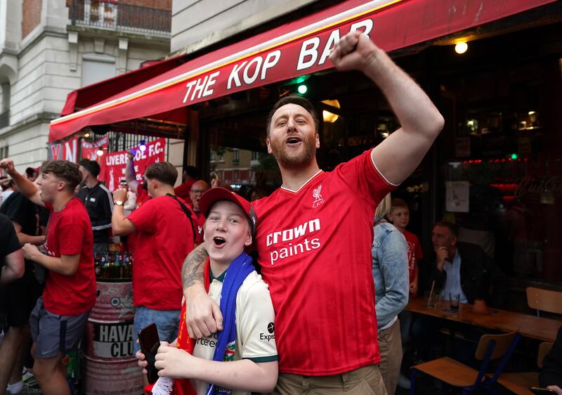 Liverpool fans in Paris ahead of Saturday's Champions League final. PA