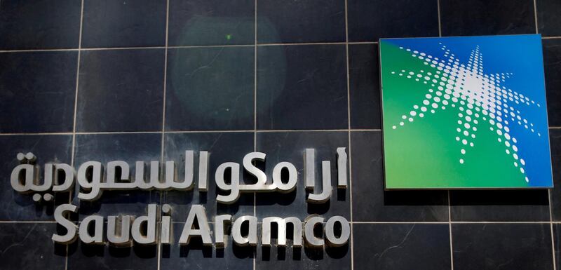 FILE PHOTO: The logo of Saudi Aramco is seen at Aramco headquarters in Dhahran, Saudi Arabia May 23, 2018. REUTERS/Ahmed Jadallah/File Photo