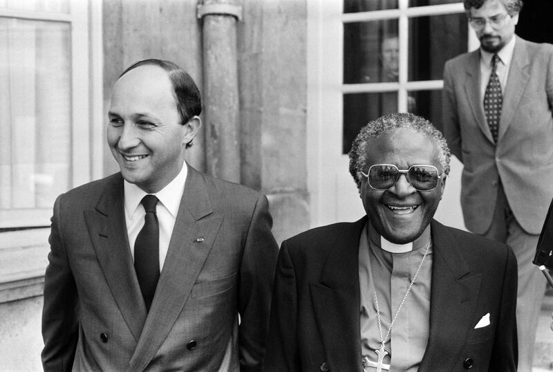 With France's former prime minister Laurent Fabius in Paris, 1985.  AFP