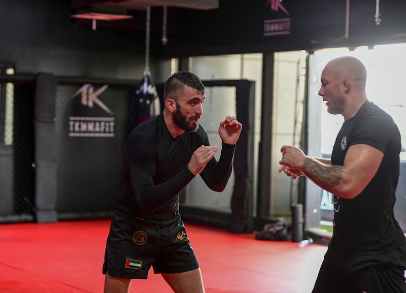 Mohammed Yahya trains with coach Zemliakou Artsiom in Dubai