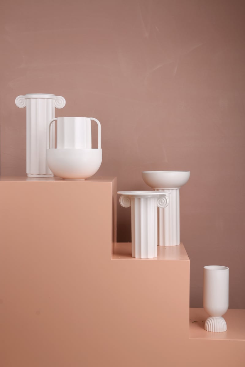 Urban Nest has marble and terrazzo vases and planters influenced by Roman and Greek architecture