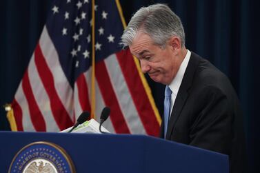 US Federal Reserve chairman Jerome Powell told a news conference after the two-day Federal Open Market Committee policy meeting in Washington that rates may stay unchanged for some time. Reuters 