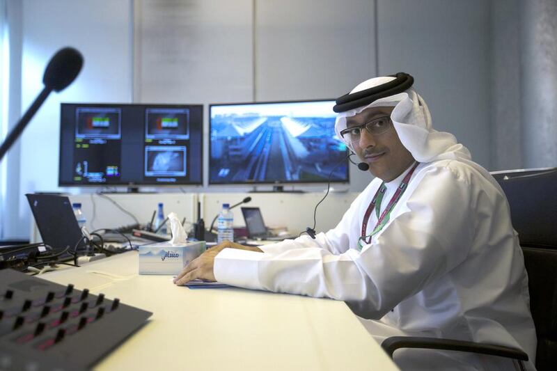 National motorsport steward Khalid bin Shaiban will have a good view of all the action at the Etihad Airways Abu Dhabi Grand Prix. Christopher Pike / The National