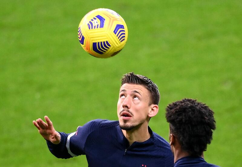 Clement Lenglet takes part in a training session at the Stade de France ahead of the Uefa Nations League match between France and Sweden. AFP