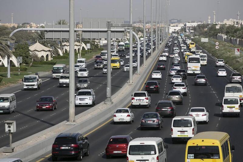 Drivers face congestion throughout Abu Dhabi and Dubai. Silvia Razgova / The National