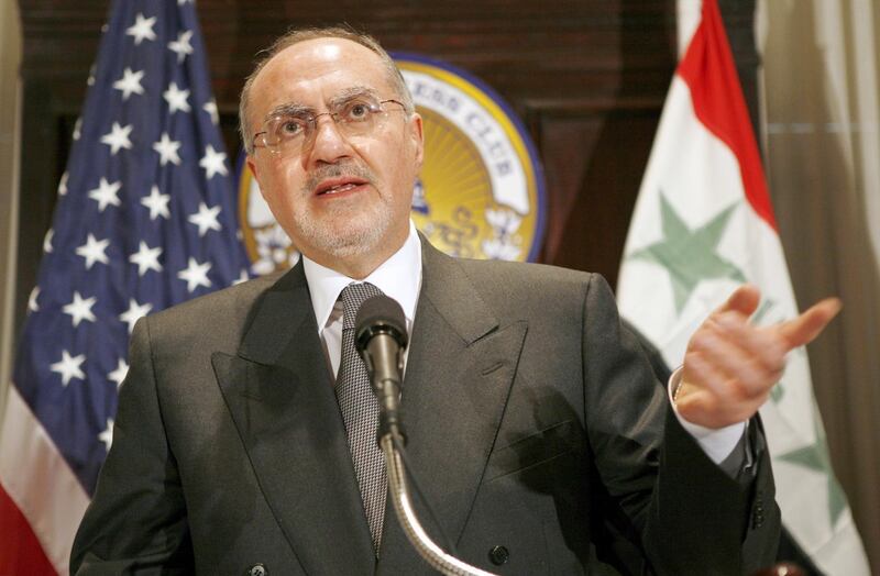 Mandatory Credit: Photo by Matthew Cavanaugh/EPA/Shutterstock (7894333c)
Ali Allawi Senior Adviser to Iraqi Prime Minister Nuri Kamal Al-malaki Speaks at a News Conference Promoting His Book 'The Occupation of Iraq: Winning the War Losing the Peace' at the National Press Club in Washington Dc On Monday 09 April 2007
Usa Iraq Ali Allawi - Apr 2007