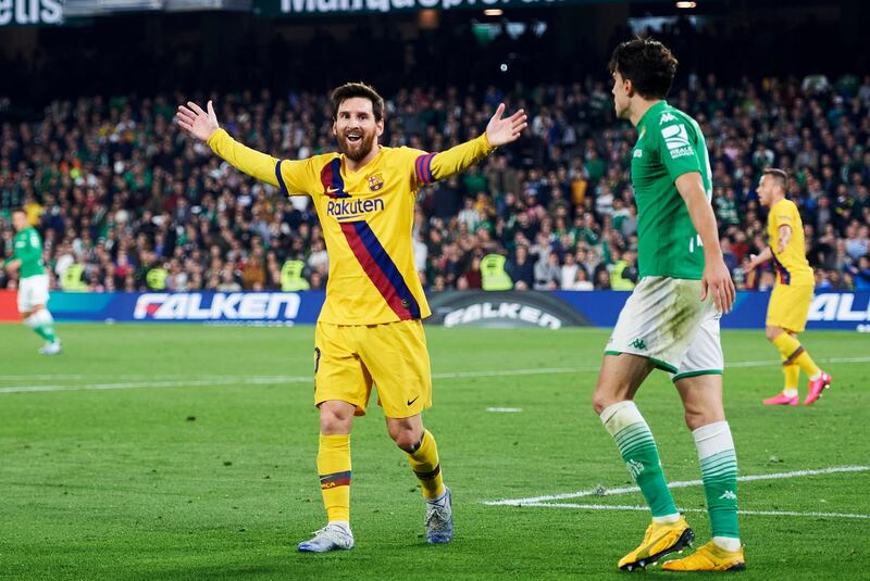 Lionel Messi was in top form against Real Betis at the Benito Villamarin Stadium. Getty Images