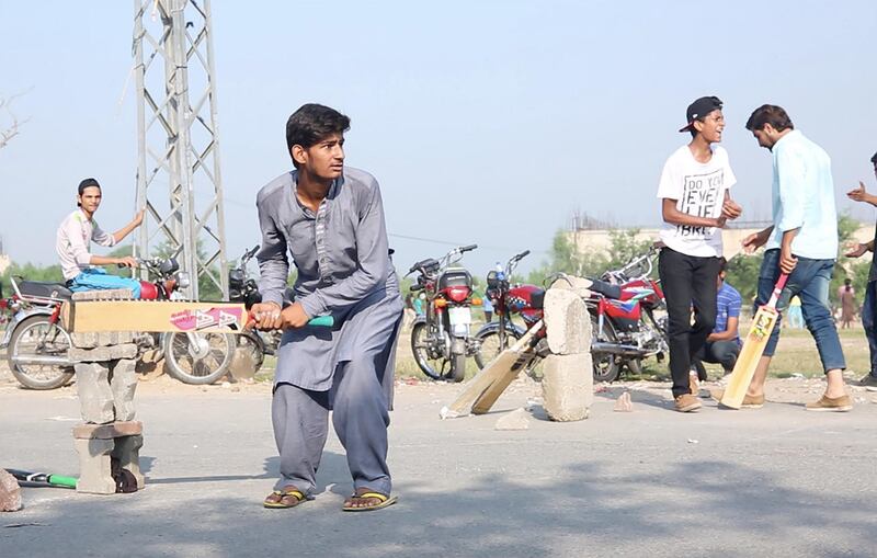 A tape ball match being played in the streets of Walton, Lahore. Courtesy Usman Yaseen