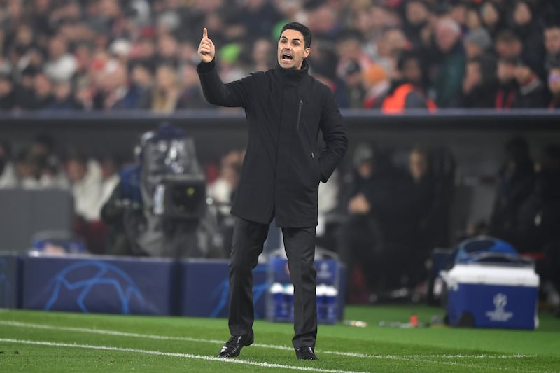 Arsenal manager Mikel Arteta issues instructions to his team from the touchline. Getty Images