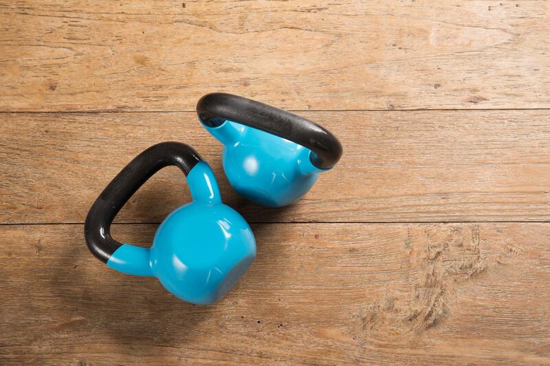 Kettlebells are a hot commodity in the UAE market amid the pandemic. Getty