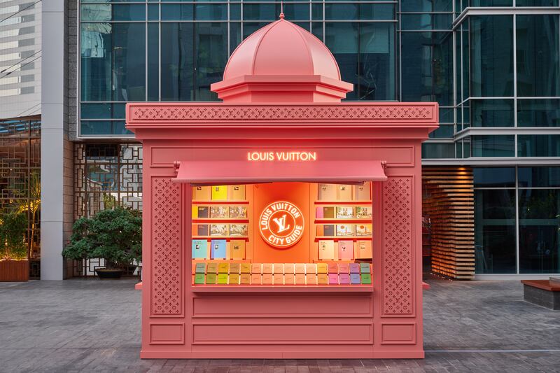 The pop-up kiosk in the DIFC is inspired by Paris's traditional newspaper kiosks