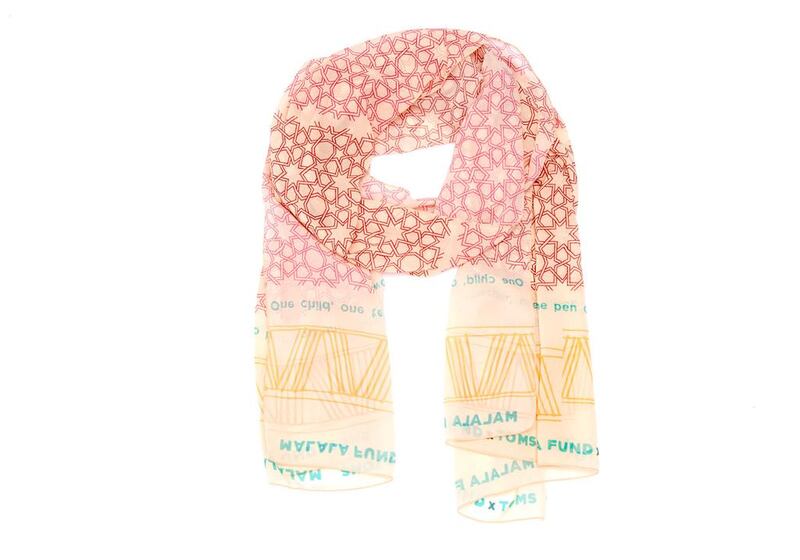 The Malala Fund x Toms scarf. Courtesy Toms