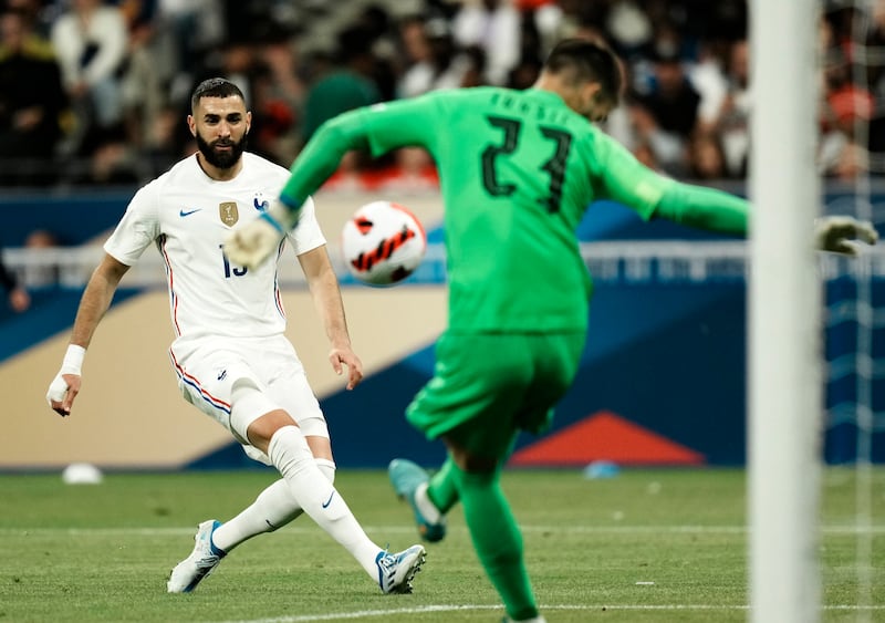 France's Karim Benzema in action against Croatia in the Nations League match in June 2022. AP