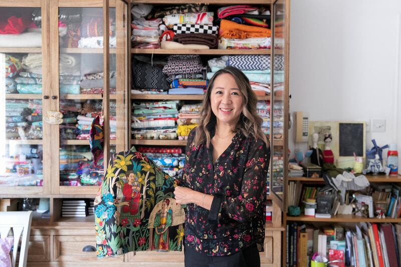 DUBAI, UNITED ARAB EMIRATES - NOVEMBER 29, 2018. 

Theresa Tsui, Co-Founder, Skills3.com, in her home.

Skills3 is a women-led creative skills transfer social enterprise, based in Dubai, UAE. They design and deliver tailor made sewing and craft based programmes on behalf of sponsors, for humanitarian relief, therapy, goodwill or as a unique activity/experience, to women in displaced, disadvantaged or marginalised communities in the MENA region.

(Photo by Reem Mohammed/The National)

Reporter: ANAM RIZVI
Section:  NA POAN