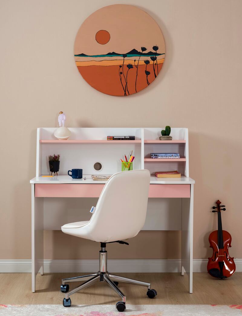 Maje study desk, Dh495, United Furniture. Photo: The Galleria Al Maryah Island