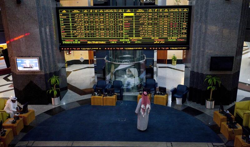 The Abu Dhabi Securities Exchange. Christopher Pike / The National