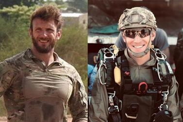 French soldiers Cedric de Pierrepont, left, and Alain Bertoncello were killed in a military operation to free four hostages in Burkina Faso. French Army via AP