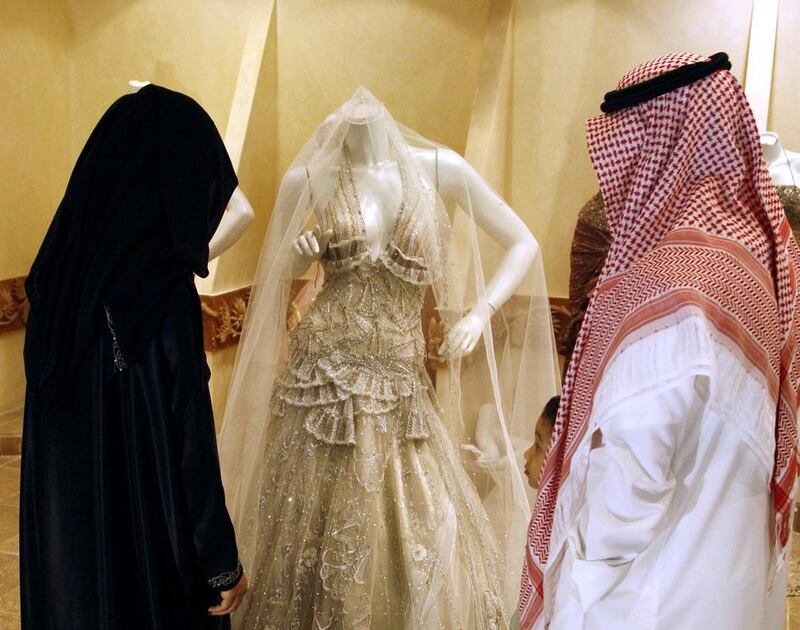 Emirati girls grow up fantasising about marriage. AP Photo