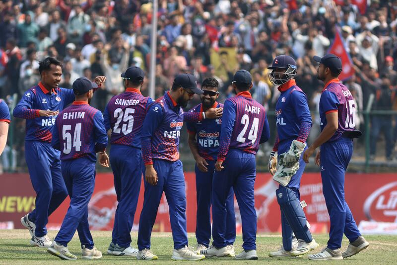 Nepal beat the UAE in the ACC Premier Cup final in Kathmandu to clinch a place at the 2023 Asia Cup later this year. Subas Humagain for The National