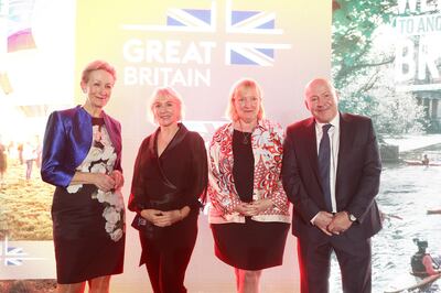 (Left to right) Chair of VisitBritain Dame Judith Macgregor with UK Culture Secretary Nadine Dorries, Director for #APMEA Tricia Warwick and the UK Government’s Director of the GREAT campaign Andrew Pike, at the formal launch of VisitBritains £10m international GREAT Britain campaign in Dubai. Photo: VisitBritain