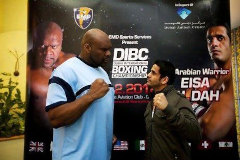 UAE professional boxer Eisa Al Dah, right, and Bob Sapp.