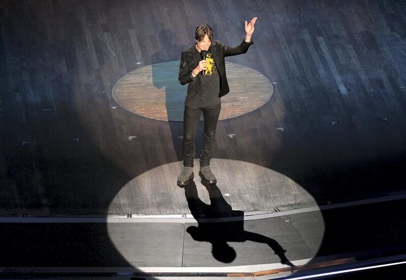 NASHVILLE, TENNESSEE - SEPTEMBER 16: Keith Urban speaks onstage during the 55th Academy of Country Music Awards at the Grand Ole Opry on September 16, 2020 in Nashville, Tennessee. The ACM Awards airs on September 16, 2020 with some live and some prerecorded segments.   Jason Kempin/Getty Images for ACM/AFP