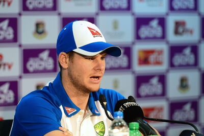 Australian cricket captain Steve Smith speaks during a press conference prior practice session at Zahur Ahmed Chowdhury Stadium in Chittagong on September 3, 2017. 
The 2nd test match between Bangladesh and Australia will take place at Zahur Ahmed Chowdhury Stadium in Chittagong on September 4. / AFP PHOTO / Munir UZ ZAMAN
