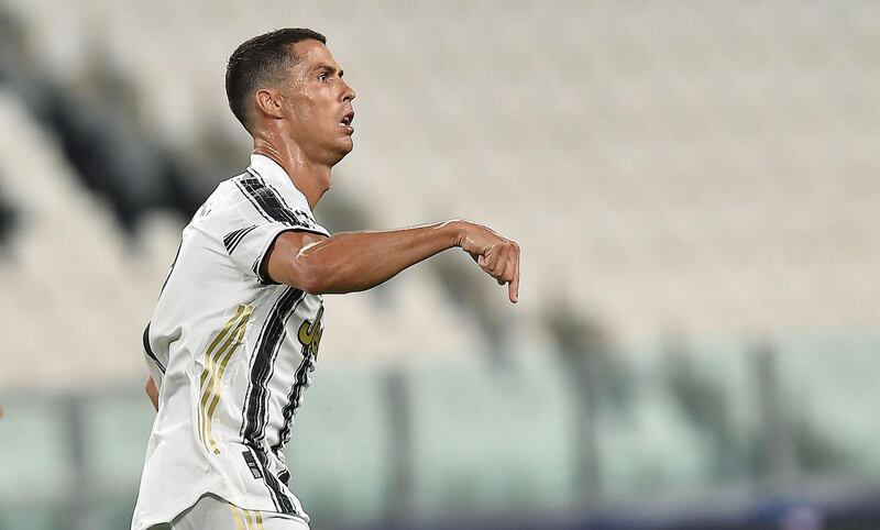 Cristiano Ronaldo celebrates after scoring the second for Juventus. EPA